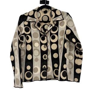 Winding River Women's Reversible Blazer Circle Dot Pattern Jacket Size Small